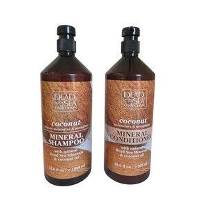 Dead Sea Collection Coconut  Mineral Shampoo 33.8 Fl.oz & Conditioner 30.6 Fl.oz